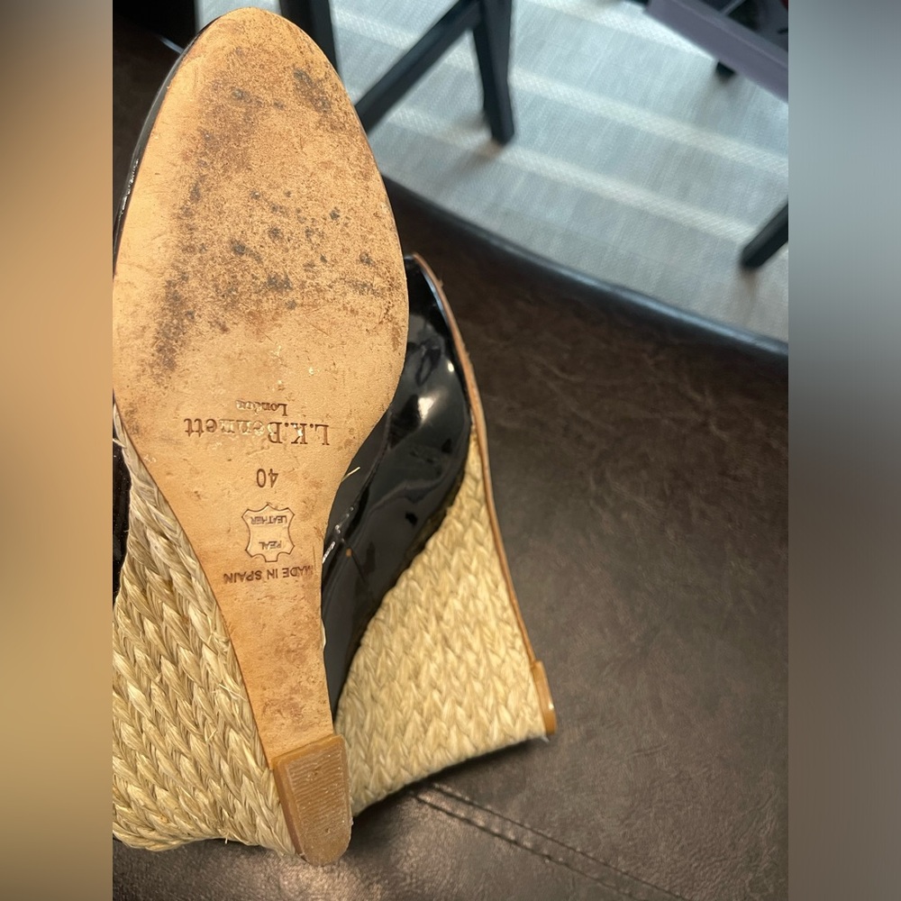 L.K. Bennett Patent Leather -Maddox- Espadrille Wedges pumps 40 - Picture 6 of 8